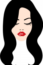 girl with long hair and closed eyes, fashion free svg file