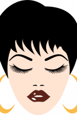 girl with short hair and closed eyes, earrings free svg file