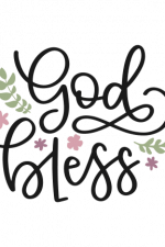 God Bless, Leaves, Flowers Free Svg File