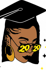 graduation 2020 afro girl with sunglasses, black woman free svg file