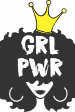 grl pwr, girl power, afro woman with crown free svg file