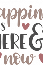 happiness is here and now, hearts,
  inspirational free svg file