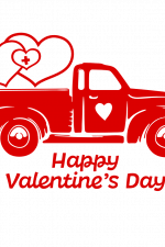 Happy Valentine's Day, Love Truck Free Svg File