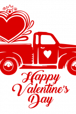 Happy Valentine's Day Truck, Love Free Svg File