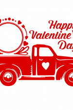 Happy Valentine's Day Truck Monogram, Love Free Svg File