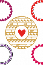 heart circle monogram frame bundle free svg file