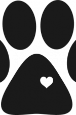 heart paw silhouette, dog, pet lover free svg file