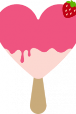 Heart Shape Strawberry Ice Cream, Dripping, Summer Free Svg File