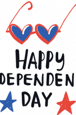 heart shape sunglasses and happy independence day sign , 4th of july free svg file