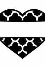 Heart Split Text Frame, Love Free Svg File