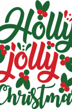 holly jolly christmas, holly leaves, holiday free svg file