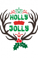Holly Jolly, Reindeer antlers, Christmas Free Svg File