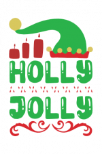 Holly Jolly sign with elf hat, Christmas Free Svg File
