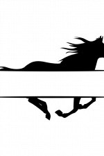 Horse Split Text Frame, Animal svg File