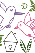 humming bird, leaves, birdhouse bundle free svg file