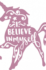 i believe in myself, unicorn
shape, inspirational free svg file