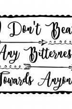 I Don't Bear Any Bitterness Towards Anyone, Positive saying Svg file