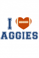I Love Aggies, Football Ball Heart Shape Free Svg File