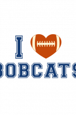 I Love Bobcats, Football Ball Heart Shape Free Svg File