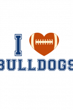 I Love Bulldogs, Football Ball Heart Shape Free Svg File