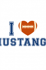 I Love Mustangs, Football Ball Heart Shape Free Svg File