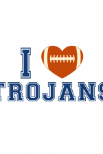 I Love Trojans, Football Ball Heart Shape, Sport Free Svg File