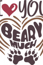 i love you beary much, valentine's day free svg file