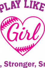 i play like a girl faster stronger smarter, heart shape baseball ball free svg file