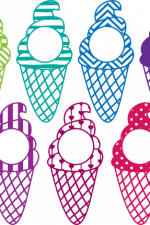 ice cream monogram frame bundle free svg file