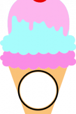 ice cream monogram frame, summer free svg file