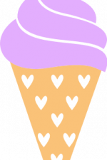 ice cream with heart cone free svg file clipart image
