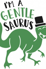 i'm a gentle saurus, dinosaur with
hat, dino free svg file