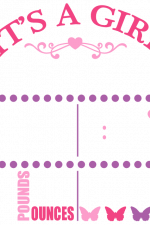 It's A Girl, Birth Announcement Free Svg File