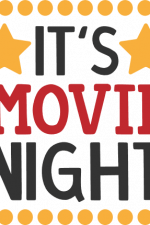 it's movie night in square frame,
stars and dots, vacation free svg file