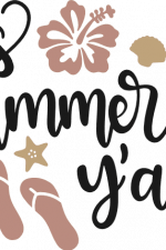 it's summer y'all, flip flops,
hibiscus, vacation free svg file