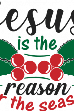 jesus is the reason for the season, holly leaves, christmas free svg file