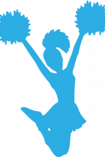 jumping cheer leader silhouette, cheerleading - free svg file for members