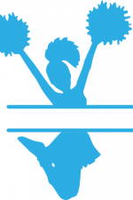 jumping cheer leader split text frame, cheerleading free svg file
