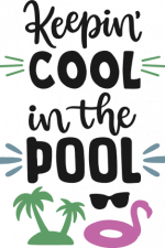 keepin cool in the pool,
sunglasses, palm trees, summer free svg file