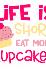Life Is Short Eat More Cupcakes, Cupcake Lover Free Svg File