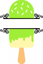 lime dripping ice cream split text frame free svg file