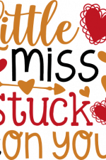 little miss stuck on you, valentine's day free svg file