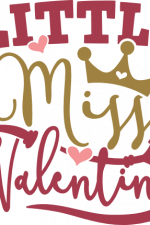 little miss valentine, crown, baby onesie free svg file
