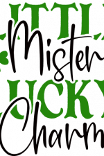 little mister lucky charm, shamrock, baby onesie, st patrick's day free svg file