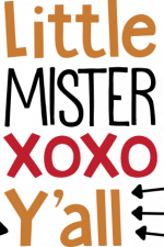 little mister xoxo y'all, hugs and kisses, valentine's day free svg file