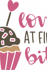 love at first bite, cupcake free svg file