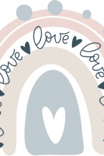 love rainbow, baby boho design free svg file image