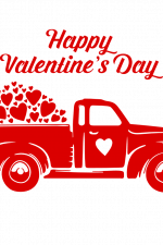 Love Truck With Hearts, Happy Valentine's Day Free Svg File