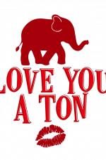 Love You A Ton, Elephant, Valentine's Day Free Svg File