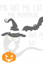 Ma Hat Ma Cat Ma Pumpkin And Ma Bat, Halloween Free Svg File